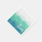 Serviette En Papier Ombre Turquoise Blue et Neo Mint Love (Coin)