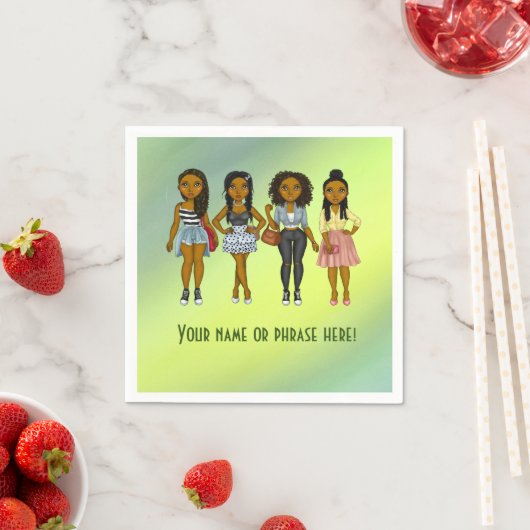 Serviette En Papier Ombré vert Sassy Diva Femmes (En situation)