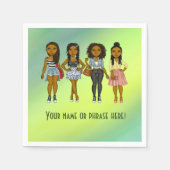 Serviette En Papier Ombré vert Sassy Diva Femmes (Devant)