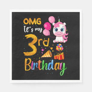 Serviette En Papier OMG C'est mon 3ème anniversaire 3 ans mignonne Uni