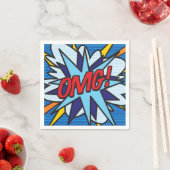 Serviette En Papier OMG Fun Retro Comic Book (En situation)