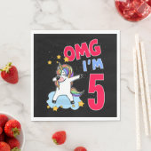 SERVIETTE EN PAPIER OMG J'AI 5 ANS (En situation)