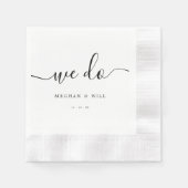 Serviette En Papier On Fait Calligraphie Rustique Mariage Réception (Devant)