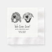 Serviette En Papier On Love, Love Custom Pet Mariage (Devant)
