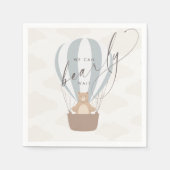 Serviette En Papier On Peut Attendre | Baby Boy Blue Balloon Douche (Devant)
