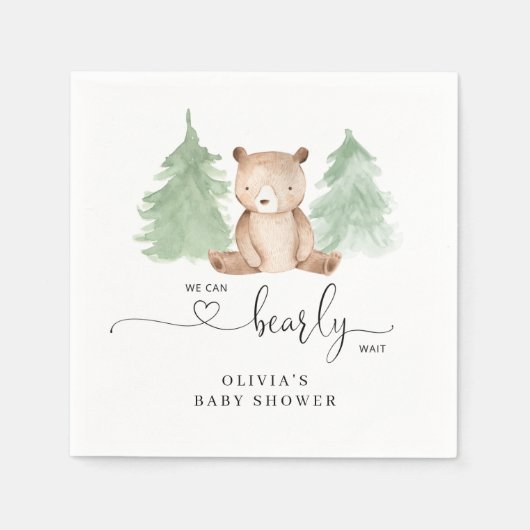 Serviette En Papier On peut attendre baby shower (Devant)