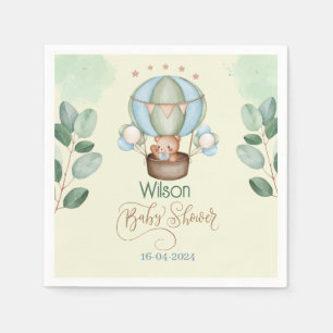 Serviette En Papier on peut attendre baby shower bear
