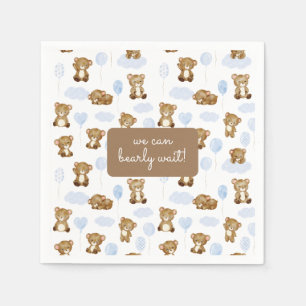 Serviette En Papier On peut attendre ! Baby shower de ballon Teddy Bea