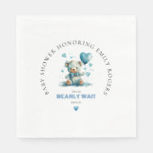 Serviette En Papier On peut attendre Blue Teddy Bear (Devant)