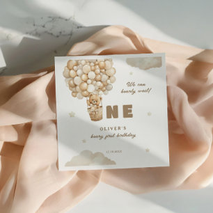 Serviette En Papier On peut attendre des ballons beiges 1er anniversai