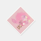 Serviette En Papier On Peut Attendre Des Ballons D'Hydrangée Rose (Coin)