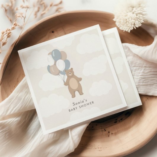 Serviette En Papier On Peut Attendre | Garçon bleu neutre