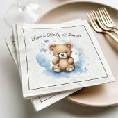 Serviette En Papier On peut attendre le Baby shower bleu Pastel