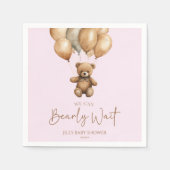 Serviette En Papier On Peut Attendre Le Baby shower De L'Ours Teddy Bo (Devant)