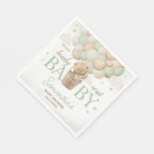 Serviette En Papier On peut attendre le Baby shower de l'ours vert (Coin)