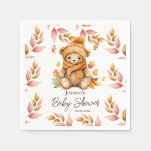 Serviette En Papier On peut attendre le Baby shower rose