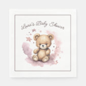 Serviette En Papier On peut attendre le Baby shower rose Pastel (Devant)