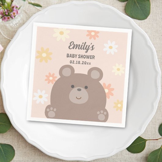 Serviette En Papier On Peut Attendre Les Filles Baby showers De Fille