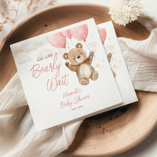 Serviette En Papier On Peut Attendre Pink Baby shower Naples