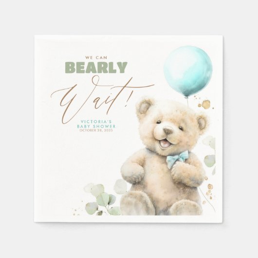 Serviette En Papier On peut attendre prématurément - mignon Baby showe (Devant)