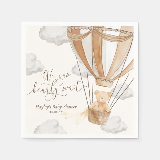 Serviette En Papier On Peut Attendre Tan Baby shower (Devant)