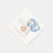 Serviette En Papier On peut attendre Teddy Balloon Baby Boy Douche (Coin)