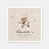 Serviette En Papier On peut attendre! Teddy Bear & Avion (Devant)