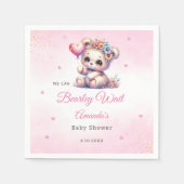 Serviette En Papier On Peut Attendre Teddy Bear Baby shower (Devant)