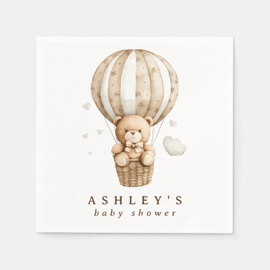 Serviette En Papier On Peut Attendre Teddy Bear Baby shower (Devant)