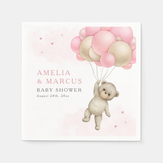 Serviette En Papier On Peut Attendre Teddy Ours Garçon Fille Douche (Devant)