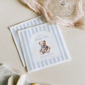 Serviette En Papier On peut attendre un Baby shower élégant