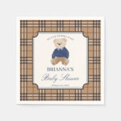 Serviette En Papier On peut attendre un baby shower plaid classique (Devant)