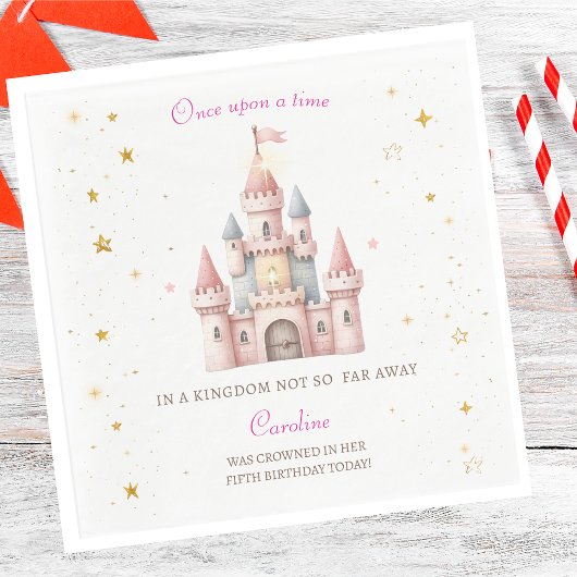 Serviette En Papier Once upon a time, Princess Birthday