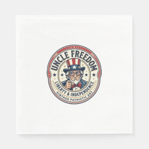 Serviette En Papier Oncle Freedom Patriotique Oncle Sam Personnage Fon