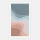 Serviette En Papier Ondes de style rétro bleu et rose (Devant)