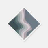 Serviette En Papier Ondes de style rétro violet et turquoise (Coin)