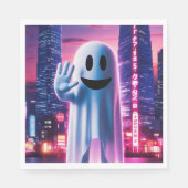 Serviette En Papier Ondes et lumières urbaines verdoyantes (Devant)