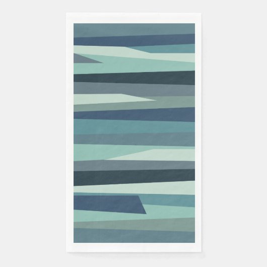 Serviette En Papier Ondes océaniques géométriques bleues (Devant)