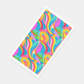 Serviette En Papier Ondes rétro Abstrait doodé coloré (Coin)