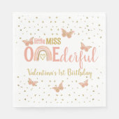 Serviette En Papier ONE derful First Birthday Faux Parties scintillant (Devant)