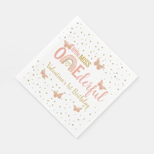 Serviette En Papier ONE derful First Birthday Faux Parties scintillant (Coin)