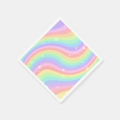 Serviette En Papier One Groovy Year Retro Pastel Rainbow Wavy 1st (Coin)