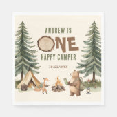 Serviette En Papier One Happy Camper 1st Birthday Napkins (Devant)