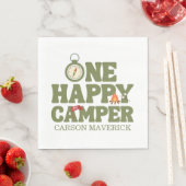 Serviette En Papier One Happy Camper Boys Birthday  (En situation)