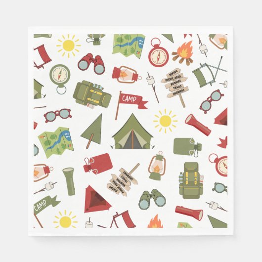 Serviette En Papier One Happy Camper Boys Birthday  (Devant)
