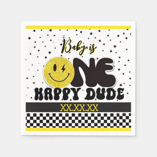 Serviette En Papier One Happy Dude (Devant)
