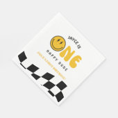 Serviette En Papier One Happy Dude 1st Birthday Checkered Luncheon Nap (Coin)