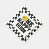 Serviette En Papier One Happy Dude Boy's Retro 1st Birthday (Coin)