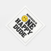 Serviette En Papier One Happy Dude Boy's Retro 1st Birthday  (Coin)