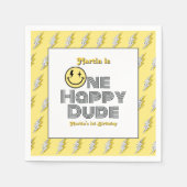 Serviette En Papier "One Happy Dude" Retro 1er Anniversaire (Devant)